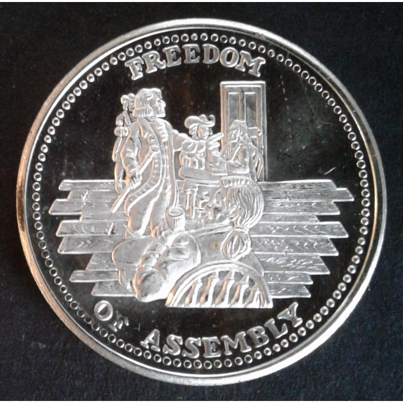 1 Oz Johnson Matthey Freedom of Assembly Obverse
