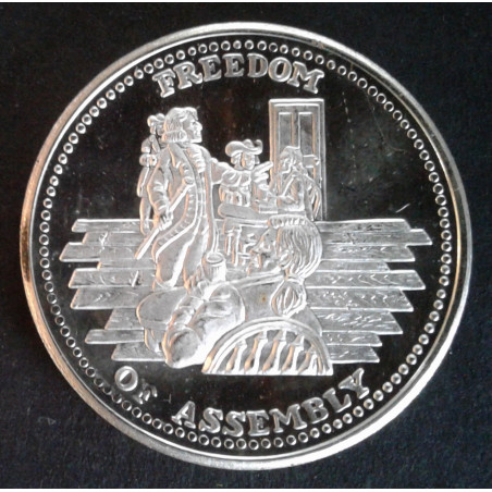 1 Oz Johnson Matthey Freedom of Assembly Obverse