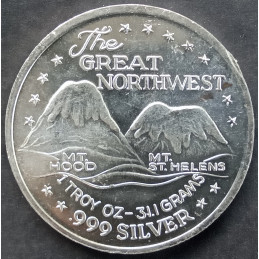1 Oz Sunshine Mint Great Northwest Mt. Hood Trade Unit Obverse