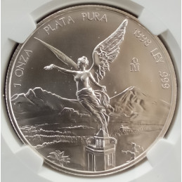 1998 1 Oz Mexican Libertad MS68 Reverse Coin