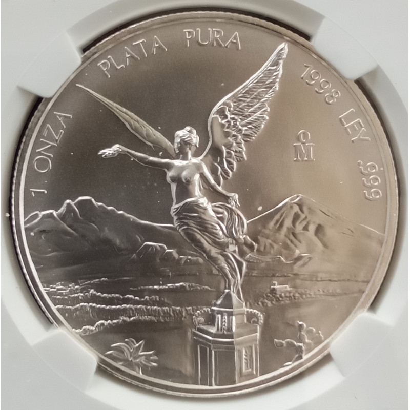 1998 1 Oz Mexican Libertad MS68 Reverse Coin