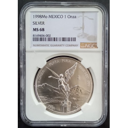 1998 1 Oz Mexican Libertad MS68 Reverse Full