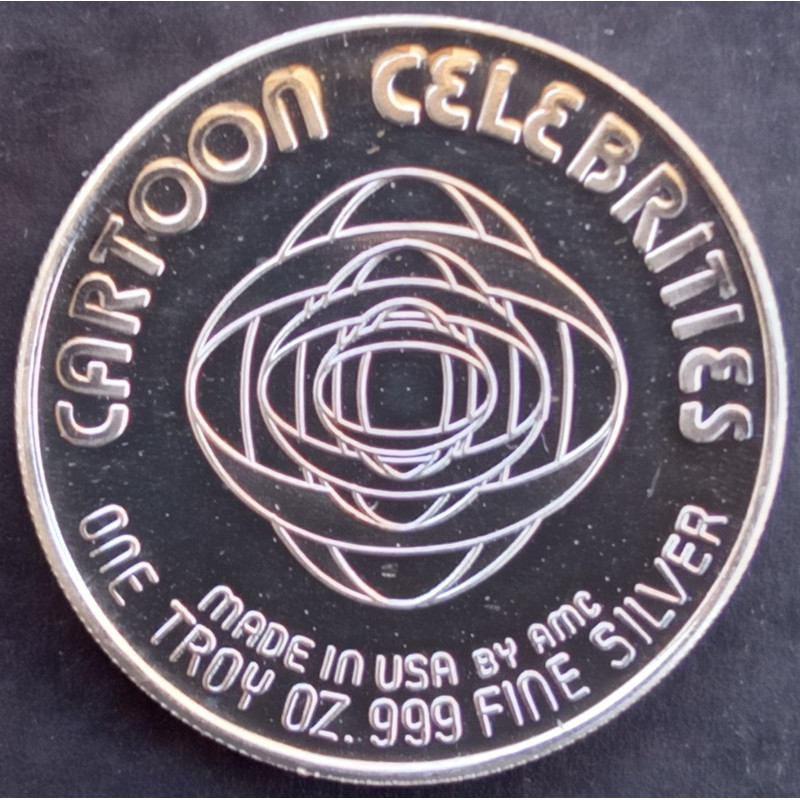 1987 1 Oz AMC Cartoon Celebrities Shazam Reverse