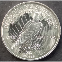 1 Oz Sunshine Mint Oklahoma Federated Peace Reverse