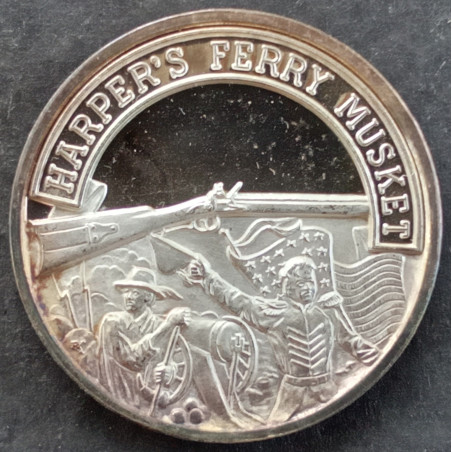 20 Gram International Mint Nation of Rifleman Harpers Ferry Musket Obverse