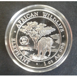 2012 1 Oz Somali Elephant Dragon Privy Obverse