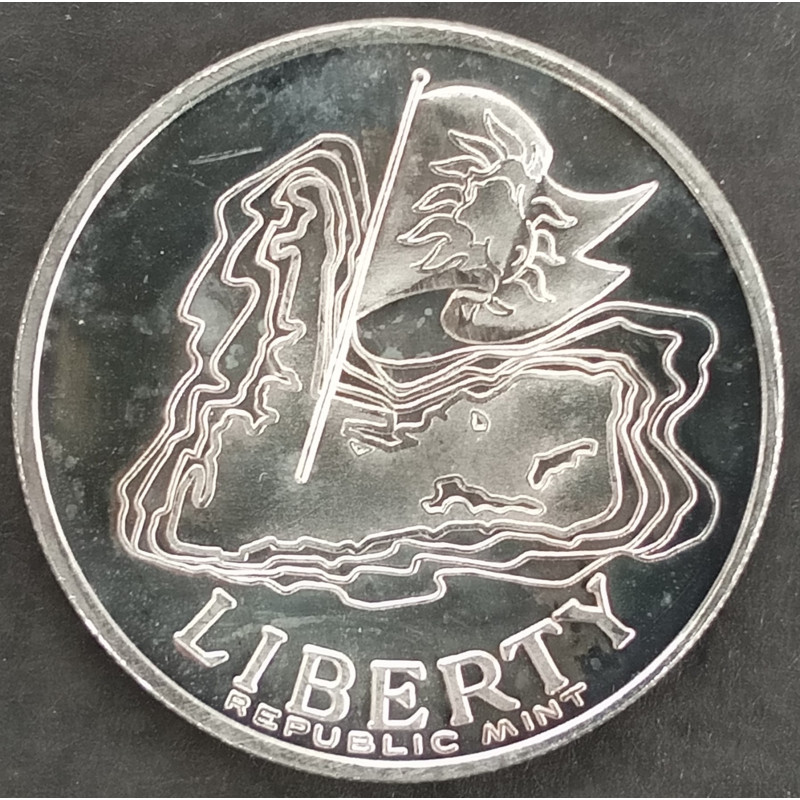 1982 1 Oz Republic Mint Conch Republic Silver Round