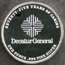 1990 1 Oz Decatur General Hospital 75th Anniversary Reverse