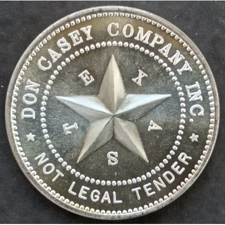 1 Oz Don Casey Company Texas Mint Texas Dollar Silver Round