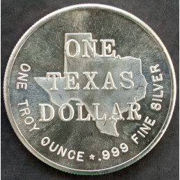 1 Oz Don Casey Company Texas Mint Texas Dollar Reverse