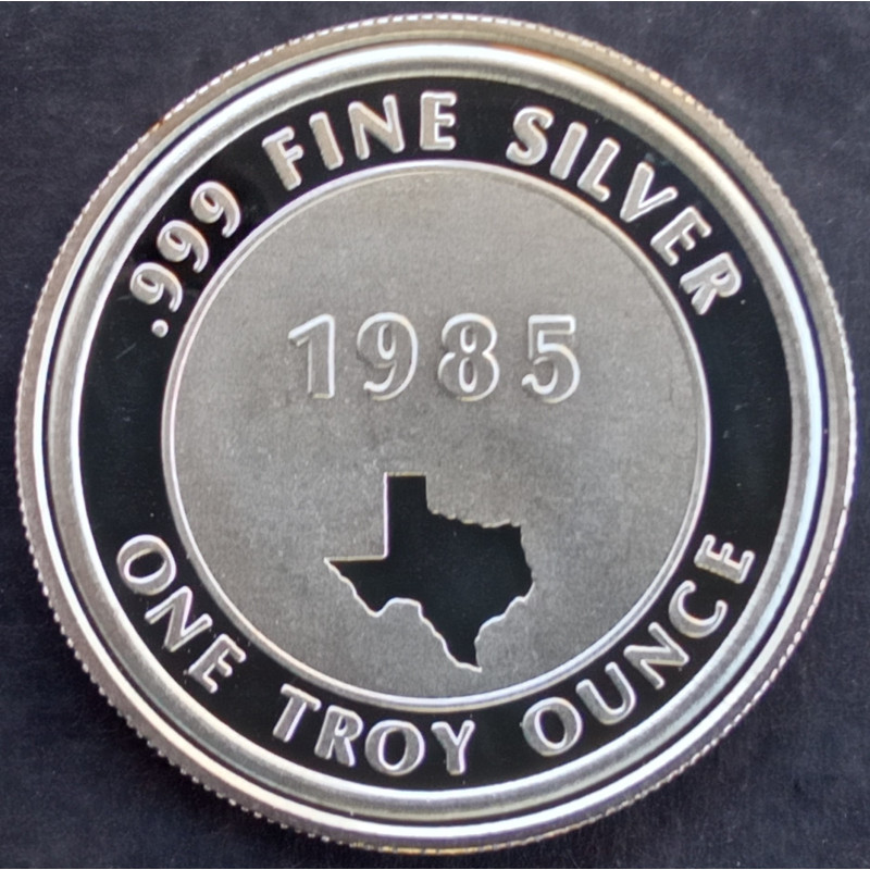 1985 1 Oz Don Casey Company Texas Mint Valentines Day Reverse