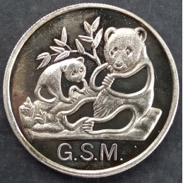 1 Oz Golden State Mint Panda Trade Unit Obverse