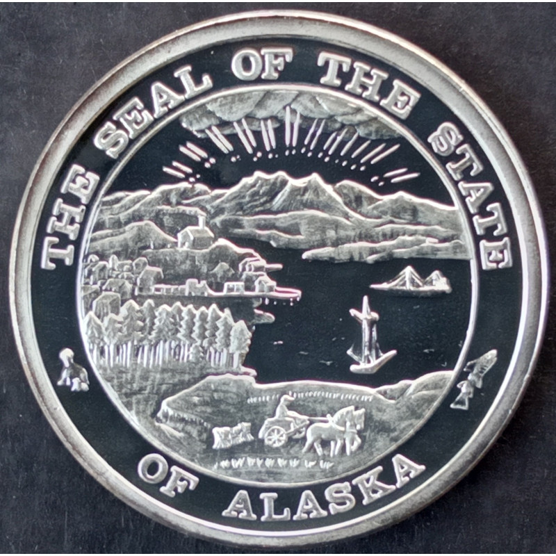 1993 1 Oz Alaska Mint Wolf Reverse