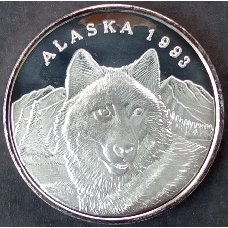 1993 1 Oz Alaska Mint Wolf Obverse