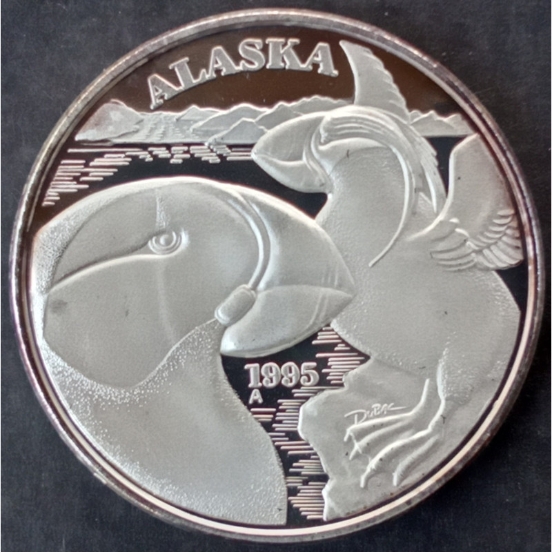 1995 1 Oz Alaska Mint Puffin Obverse