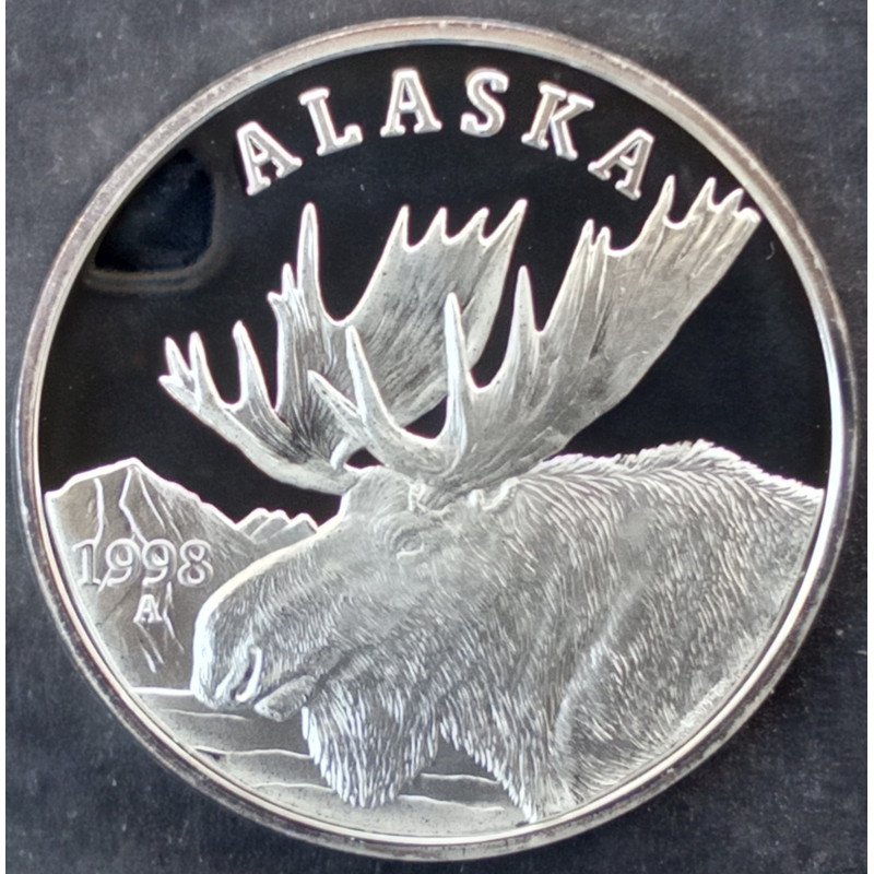 1998 1 Oz Alaska Mint Moose Obverse
