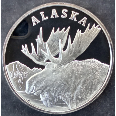 1998 1 Oz Alaska Mint Moose Obverse