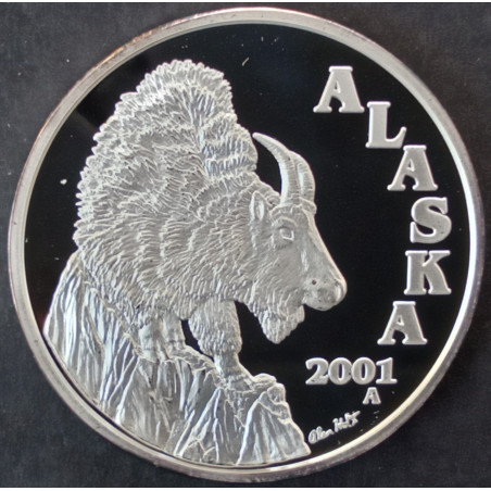 2001 1 Oz Alaska Mint Mountain Goat Obverse