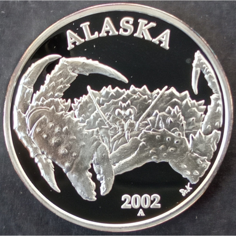 2002 1 Oz Alaska Mint King Crab Obverse
