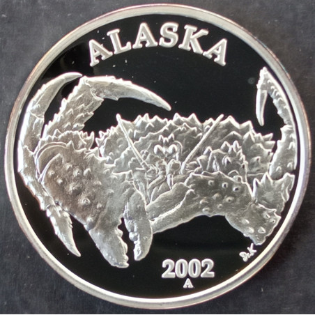 2002 1 Oz Alaska Mint King Crab Obverse