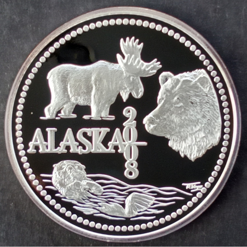 2008 1 Oz Alaska Mint Wildlife Obverse