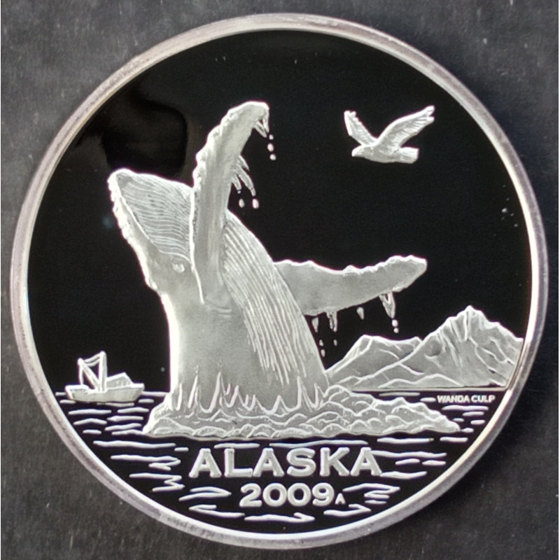2009 1 Oz Alaska Mint Humpback Whale Obverse