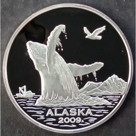 2009 1 Oz Alaska Mint Humpback Whale Obverse