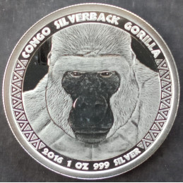 2016 1 Oz Congo Gorilla Obverse