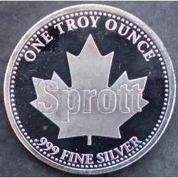 1 Oz Sprott Maple Leaf Inukshuk Reverse