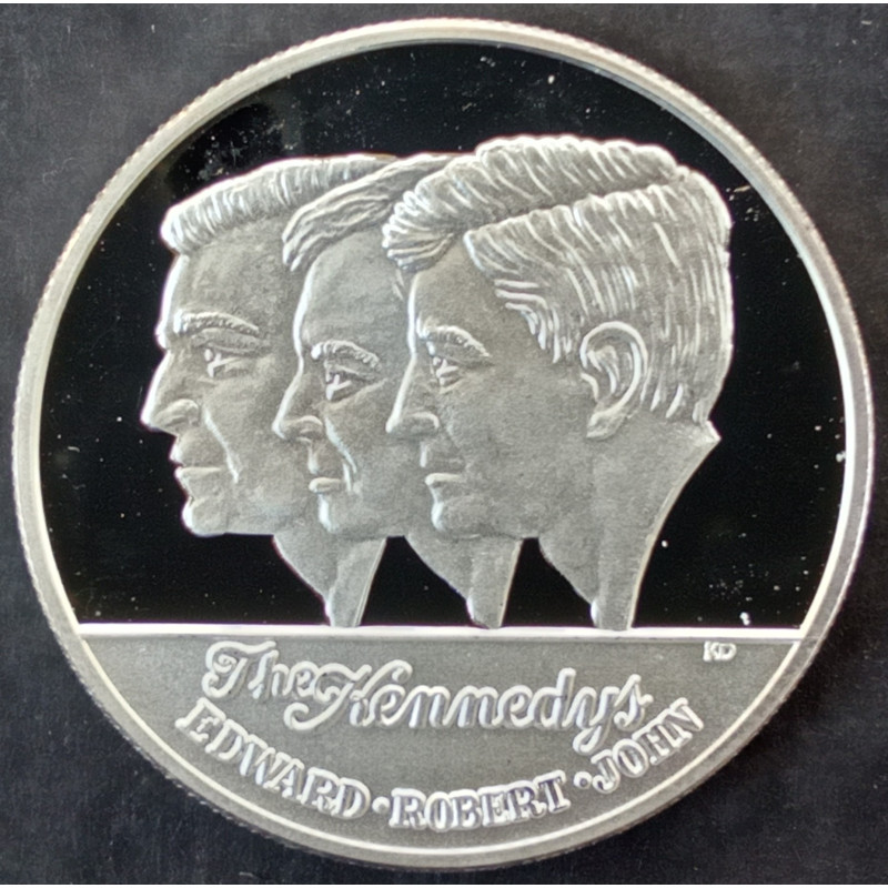 1986 1 Oz California Crown Mint The Kennedys Silver Round