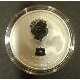 2013 1 Oz Tokelau Lunar Snake Reverse Proof Reverse