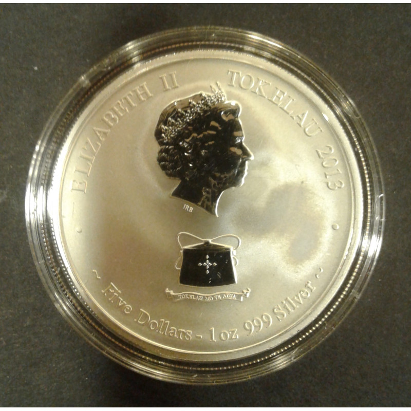 2013 1 Oz Tokelau Lunar Snake Reverse Proof Reverse