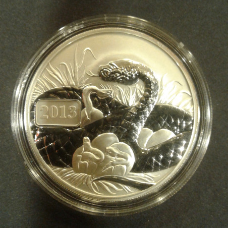 2013 1 Oz Tokelau Lunar Snake Reverse Proof Obverse