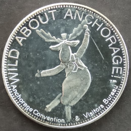 1 Oz Alaska Mint Wild About Anchorage Moose Obverse