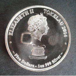 2014 1 Oz Tokelau Ocean Life Tuna Type 1 Reverse