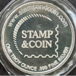 1 Oz SilverTowne Stamp and Coin Eagle Obverse