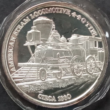 1 Oz SilverTowne Locomotive 4-4-0 Obverse