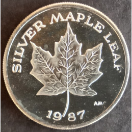 1987 1 Oz AMC Silver Maple Leaf Eagle Obverse