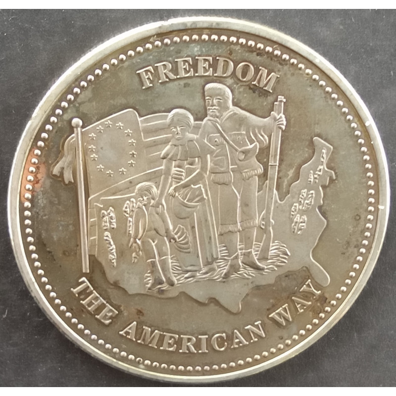 1986 1 Oz Johnson Matthey Freedom The American Way Obverse