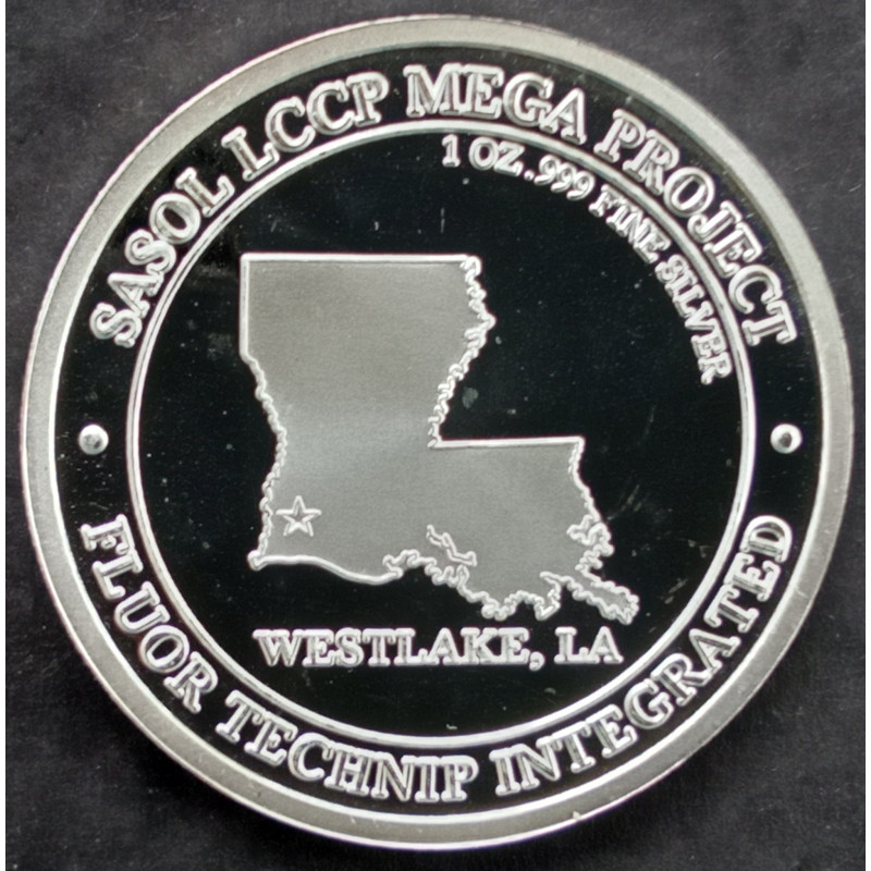 2018 1 Oz SilverTowne SASOL Mega Project Alligator Reverse
