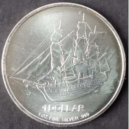 2009 1 Oz Cook Islands Silver Bounty Reverse