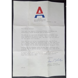 1981 1 Oz Acton Corporation Isaac Davis Monument Letter