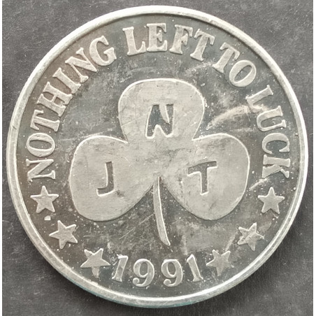 1991 1 Oz Nothing Left to Luck Clover Obverse