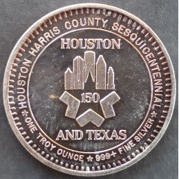 1986 1 Oz Houston/Texas Sesquicentennial Reverse