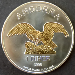 2008 1 Oz Andorra Eagle Gilded Obverse