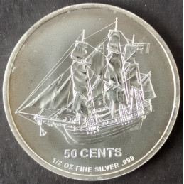 2012 1/2 Oz Cook Islands Silver Bounty Reverse