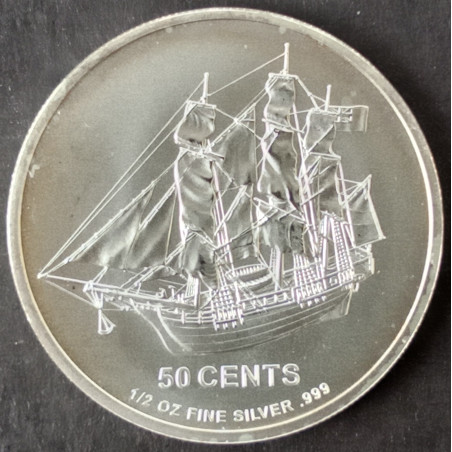 2012 1/2 Oz Cook Islands Silver Bounty Reverse