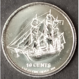 2012 1/10 Oz Cook Islands Silver Bounty Reverse