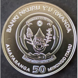 2012 1 Oz Rwanda Wildlife Rhinoceros Obverse