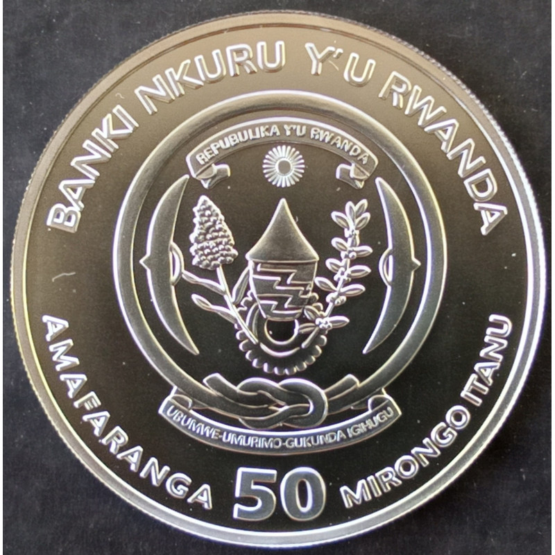 2012 1 Oz Rwanda Wildlife Rhinoceros Obverse